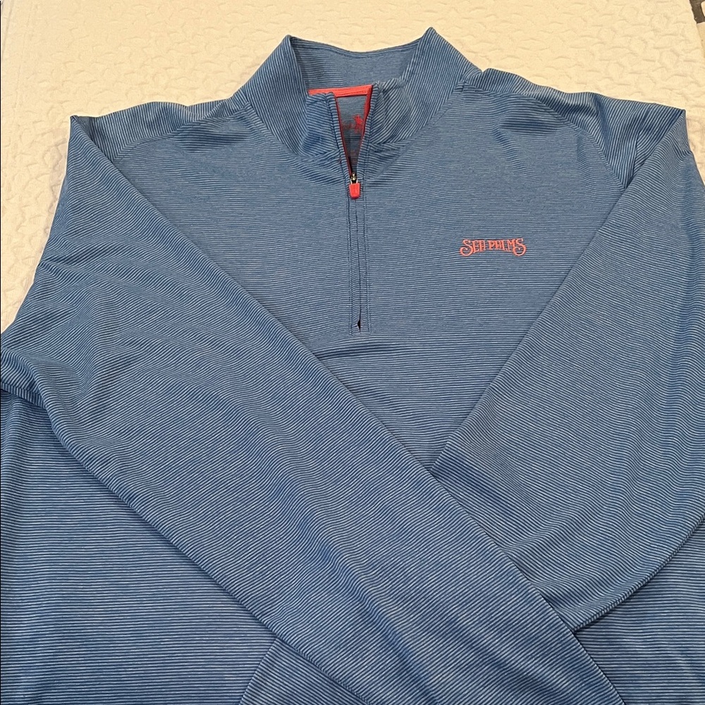 johnnie-O Blue Zip Up Sweater